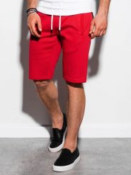 Ombre Krótkie spodenki męskie dresowe W238 - czerwone S. Czerwone szorty męskie Ombre, m, bez wzorów, z dresówki. Za 29.99 zł.