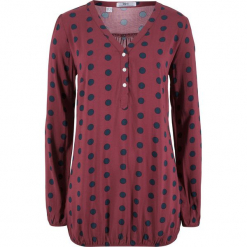 Bluzka "henley", z nadrukiem bonprix bordowo-ciemnoniebieski z nadrukiem. Bluzki damskie marki bonprix. Za 69.99 zł.