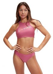 SPEEDO Logo Volley Dwuczęściowy strój kąpielowy Niebieski Sportowy tył. Fioletowe bikini damskie Speedo, s, bez wzorów. Za 235.30 zł.
