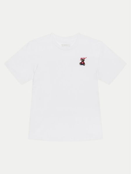 Guess T-Shirt L5RI33 I3Z14 Biały Oversize. Białe t-shirty dla chłopców Guess, z aplikacjami, z bawełny, bez ramiączek. Za 79.99 zł.