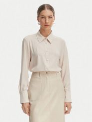 Rinascimento Koszula CFC0127447003 Beżowy Regular Fit. Brązowe bluzki damskie Rinascimento, xs, bez wzorów, z syntetyku, bez kołnierzyka, bez ramiączek. Za 279.99 zł.