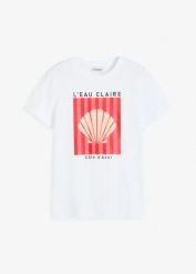 T-shirt z czystej bawełny. Białe t-shirty damskie bonprix, bez wzorów, z bawełny, klasyczne, bez kołnierzyka. Za 32.99 zł.