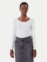 Tommy Jeans Bluzka DW0DW20921 Biały Regular Fit. Białe bluzki damskie Tommy Jeans, s, bez wzorów, z jeansu, bez kołnierzyka, bez ramiączek. Za 139.99 zł.