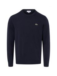 Lacoste sweter z cienkiej dzianiny Mężczyźni niebieski, 5. Niebieskie swetry przez głowę męskie Lacoste, l, bez wzorów, z dzianiny, bez kołnierzyka. Za 499.95 zł.