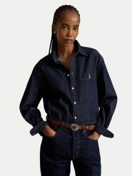 Polo Ralph Lauren Koszula jeansowa 211B17136001 Granatowy Regular Fit. Niebieskie bluzki damskie Polo Ralph Lauren, s, bez wzorów, z bawełny, bez kołnierzyka, bez ramiączek. Za 1,199.00 zł.