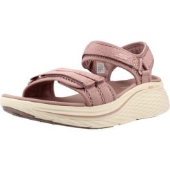 Sandały SKECHERS MAX CUSHIONING ELITE 2.0 Rose. Fioletowe sandały damskie Skechers, bez wzorów, z materiału, bez obcasa, bez zapięcia. Za 282.99 zł.
