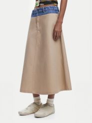 Desigual Spódnica trapezowa Barcelo 25SWFW12 Beżowy Regular Fit. Brązowe spódnice damskie Desigual, s, bez wzorów, z bawełny, trapezowe. Za 279.99 zł.