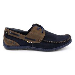 KOMODO Buty męskie mokasyny 902 granatowe niebieskie. Niebieskie mokasyny męskie z gumy, casualowe, bez zapięcia. Za 362.62 zł.