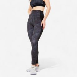 Legginsy fitness damskie Domyos. Niebieskie legginsy damskie DOMYOS, l, bez wzorów, z materiału. Za 59.99 zł.