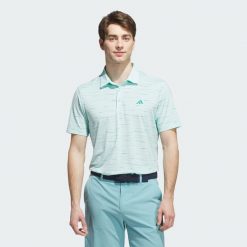 Koszulka Ultimate365 Mesh Glimmer Print Polo. Zielone buty sportowe męskie Adidas, z meshu, bez zapięcia, na golfa. Za 279.00 zł.