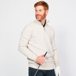 Sweter do golfa męski Inesis MW500. Brązowe buty sportowe męskie INESIS, z bawełny, bez zapięcia, na golfa. W wyprzedaży za 99.99 zł.