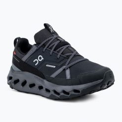 Buty damskie On Cloudhorizon Waterproof. Czarne obuwie sportowe damskie On, bez wzorów, z materiału, trekkingowe. Za 803.90 zł.