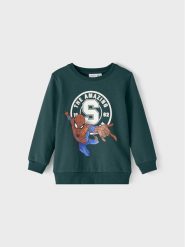NAME IT Bluza SPIDER-MAN 13210737 Zielony Regular Fit. Zielone bluzy dla chłopców Name it, bez wzorów, z bawełny, bez ramiączek, bez kaptura. Za 79.99 zł.