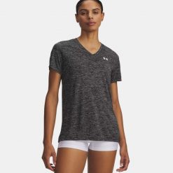 Koszulka damska Under Armour Tech SSV- Twist. Białe koszulki sportowe damskie Under Armour, m, bez wzorów, sportowe, bez kołnierzyka. Za 84.99 zł.