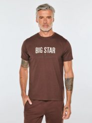 Koszulka męska o klasycznym kroju brązowa bruno 803. Brązowe t-shirty męskie Big Star, l, bez wzorów, z bawełny, klasyczne, bez kołnierzyka. Za 99.99 zł.