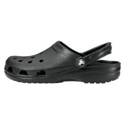 Buty do chodzenia Crocs Classic Unisex. Czarne klapki damskie Crocs, bez wzorów, z materiału, do pływania. Za 282.00 zł.