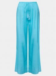 Seafolly Spodnie materiałowe 55155-PA Turkusowy Relaxed Fit. Niebieskie spodnie materiałowe damskie Seafolly, s, bez wzorów, z bawełny. Za 179.99 zł.