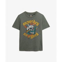 Damska koszulka na co dzień Superdry Neo Trad Tattoo. Zielone koszulki sportowe damskie Superdry., bez wzorów, bez kołnierzyka, bez ramiączek. Za 146.90 zł.