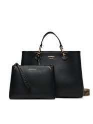 Emporio Armani Torebka EW000360 AF12103 MC032 Czarny. Czarne torebki do ręki damskie Emporio Armani, bez wzorów, ze skóry, bez dodatków. Za 1,089.00 zł.
