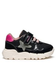 Geox Sneakersy B Flexyper Mini B566NB 054AS C0922 S Czarny. Czarne buty sportowe dziewczęce Geox, bez wzorów, ze skóry, bez zapięcia. Za 139.99 zł.