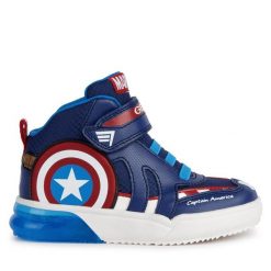 Sneakersy Geox. Niebieskie półbuty chłopięce Geox, bez wzorów, bez zapięcia. Za 249.99 zł.