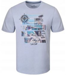 T-Shirt (Koszulka) Męska - Pako Jeans - Błękitna z Dużym Printem. Niebieskie t-shirty męskie Pako Jeans, l, bez wzorów, z bawełny, casualowe, bez kołnierzyka. Za 69.00 zł.
