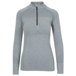 Trespass Pelina Zip - Aktywny damski top w kolorze turkusowym Mist. Zielone koszule damskie Trespass, bez wzorów, sportowe, bez kołnierzyka, bez ramiączek. Za 240.99 zł.