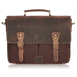 Torba męska na ramię brązowa Paolo Peruzzi T-07-BR. Brązowe torby na laptopa męskie Paolo Peruzzi, bez wzorów, z bawełny. Za 279.99 zł.