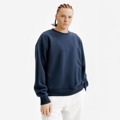 Bluza okrągły dekolt męska Elementals. Niebieskie bluzy męskie Decathlon, l, bez wzorów, z bawełny, bez kaptura. W wyprzedaży za 129.99 zł.