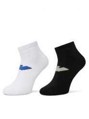 Emporio Armani Skarpety krótkie EM000538 AF12299 MC001 Czarny. Czarne skarpety męskie Emporio Armani, bez wzorów, z bawełny. Za 69.99 zł.