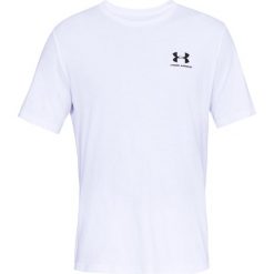 Koszulka Under Armour Sportstyle Left Chest Logo. Białe buty sportowe męskie Under Armour, bez wzorów, bez kołnierzyka, bez ramiączek, na fitness i siłownię. Za 129.00 zł.