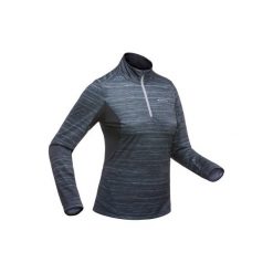 Koszulka dł rękaw SH500 WARM. Szare t-shirty damskie QUECHUA, ze stójką. Za 49.99 zł.