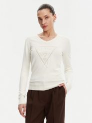 Guess Sweter W5GR19 Z2NQ2 Écru Regular Fit. Swetry damskie Guess, xs, z aplikacjami, z wiskozy, bez kołnierzyka, bez ramiączek, bez kaptura. Za 189.99 zł.