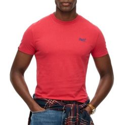 T-shirt z logo z bawełny organicznej Superdry. Czerwone t-shirty męskie Superdry., l, bez wzorów, z bawełny, klasyczne, bez kołnierzyka. Za 141.45 zł.