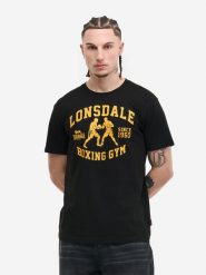Bawełniana koszulka Lonsdale Thewles. Czarne koszulki sportowe męskie Lonsdale, xl, bez wzorów, z bawełny, bez kołnierzyka, bez ramiączek, na fitness i siłownię. Za 138.50 zł.