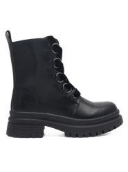 DeeZee Trzewiki IVANA WS5795-1 Czarny. Czarne botki damskie DeeZee, z syntetyku, bez obcasa, na płaskiej podeszwie, bez zapięcia. Za 125.99 zł.