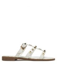 Patrizia Pepe Klapki PPJ344 06 Biały. Białe klapki damskie Patrizia Pepe, bez wzorów, ze skóry, bez obcasa. Za 359.99 zł.