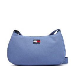Torebka Tommy Jeans. Niebieskie torebki do ręki damskie Tommy Jeans, bez wzorów, z jeansu, klasyczne, bez dodatków. Za 249.99 zł.
