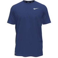 Koszulka męska Nike Essential. Niebieskie koszulki sportowe męskie Nike, m, bez wzorów, z materiału, bez kołnierzyka, bez ramiączek, na fitness i siłownię, dri-fit (nike). Za 109.99 zł.