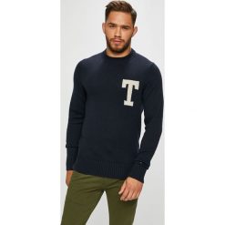 Tommy Hilfiger - Sweter. Czarne swetry przez głowę męskie Tommy Hilfiger, z bawełny, z okrągłym kołnierzem. Za 539.90 zł.