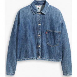 Dżinsowa bluzka "Midori" w kolorze niebieskim. Niebieskie bluzki damskie Levi's, z bawełny, z klasycznym kołnierzykiem. W wyprzedaży za 173.95 zł.
