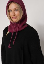 Ciemnofioletowa Czapka Kominiarka z Wełną o Kroju Kaptura z Kominem Linezra. Fioletowe czapki i kapelusze damskie Born2be, bez wzorów, z dzianiny, eleganckie. Za 74.99 zł.