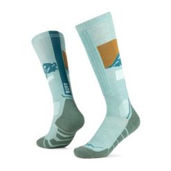 Skarpetki Buff MERINO HW OVER THE CALF SOCKS HWO1. Niebieskie skarpety damskie Buff, bez wzorów, z elastanu. Za 159.90 zł.