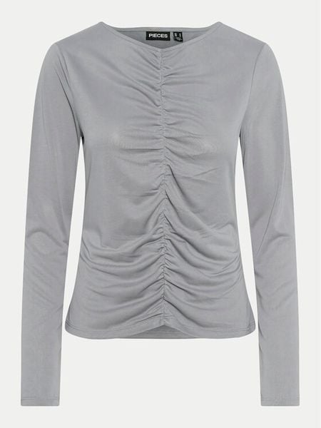 Pieces Bluzka Anora 17151339 Szary Slim Fit. Szare bluzki damskie Pieces, l, bez wzorów, z syntetyku, bez kołnierzyka, bez ramiączek. Za 109.99 zł.