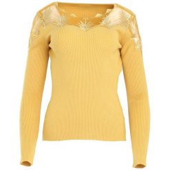 Żółty Sweter Do Not Wait. Żółte swetry damskie Born2be, z dzianiny. Za 79.99 zł.