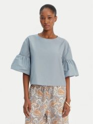 Weekend Max Mara Bluzka Break 2615111152 Błękitny Loose Fit. Niebieskie bluzki damskie Weekend Max Mara, bez wzorów, z syntetyku, bez kołnierzyka, bez ramiączek. Za 739.99 zł.