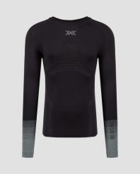 Koszulka męska X-Bionic Invent Graphics Shirt Ls Black/Dark Grey B175. Czarne koszulki sportowe męskie X Bionic, l, bez wzorów, z materiału, bez kołnierzyka, bez ramiączek, do biegania. Za 509.99 zł.