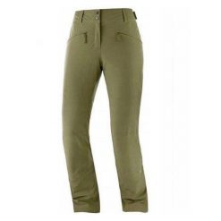 Damskie Spodnie Snowboardowe Edge. Zielone spodnie snowboardowe damskie Salomon, na lato, bez wzorów, sportowe, snowboardowy. Za 543.99 zł.