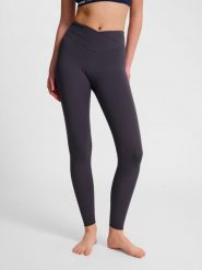 Damskie legginsy z wysokim stanem Hummel Wrap. Brązowe legginsy damskie Hummel, s, bez wzorów, z materiału, z podwyższonym stanem, na fitness i siłownię. Za 207.25 zł.