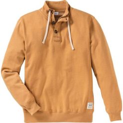 Bluza z zamkiem i plisą guzikową Regular Fit bonprix ciemnożółty. Bluzy męskie marki bonprix. Za 49.99 zł.